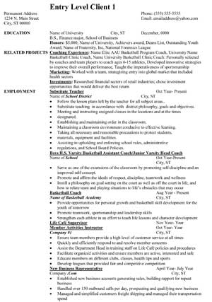 Before - Entry Resume